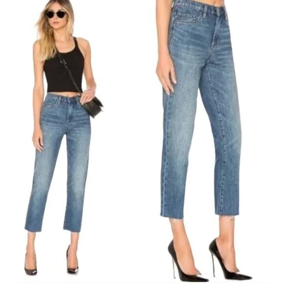 Blank NYC Denim - BLANKNYC The Madison Crop High Rise Crop Jeans Medium Wash Denim Size 24